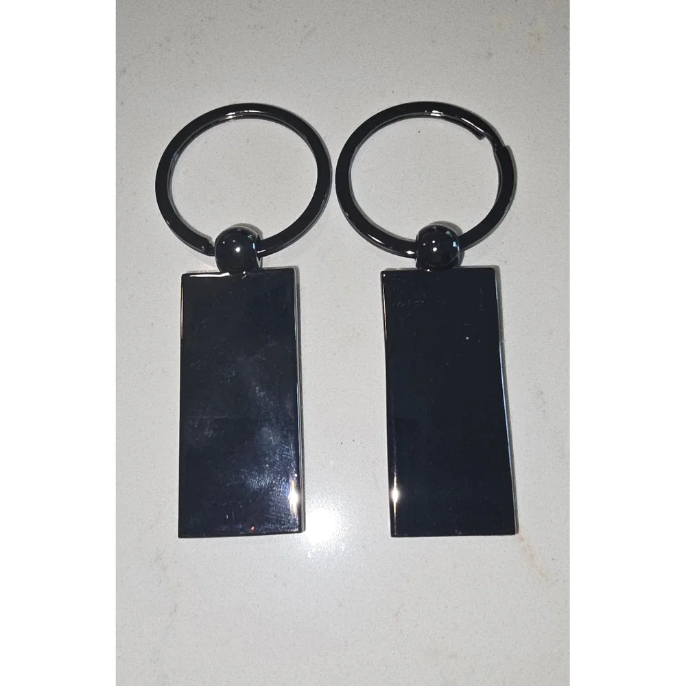 Pair of Lincoln Logo Metal Keychains Black Chrome Automotive Key Fobs 2 Pack